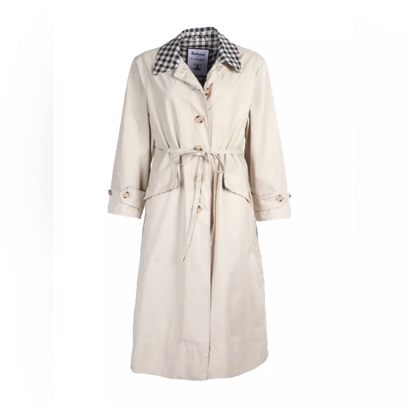 Barbour by Alexa Chung Glenda gingham long trench coat - Picture 4 of 14